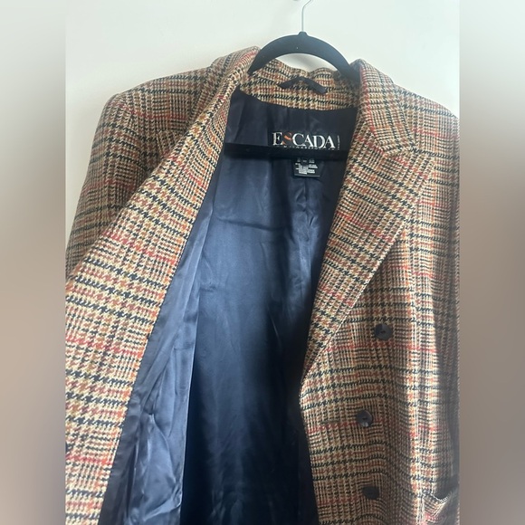 Vintage Designer 80s Escada Plaid Oversized Blazer EU Size 38 (Medium) - Picture 4 of 4